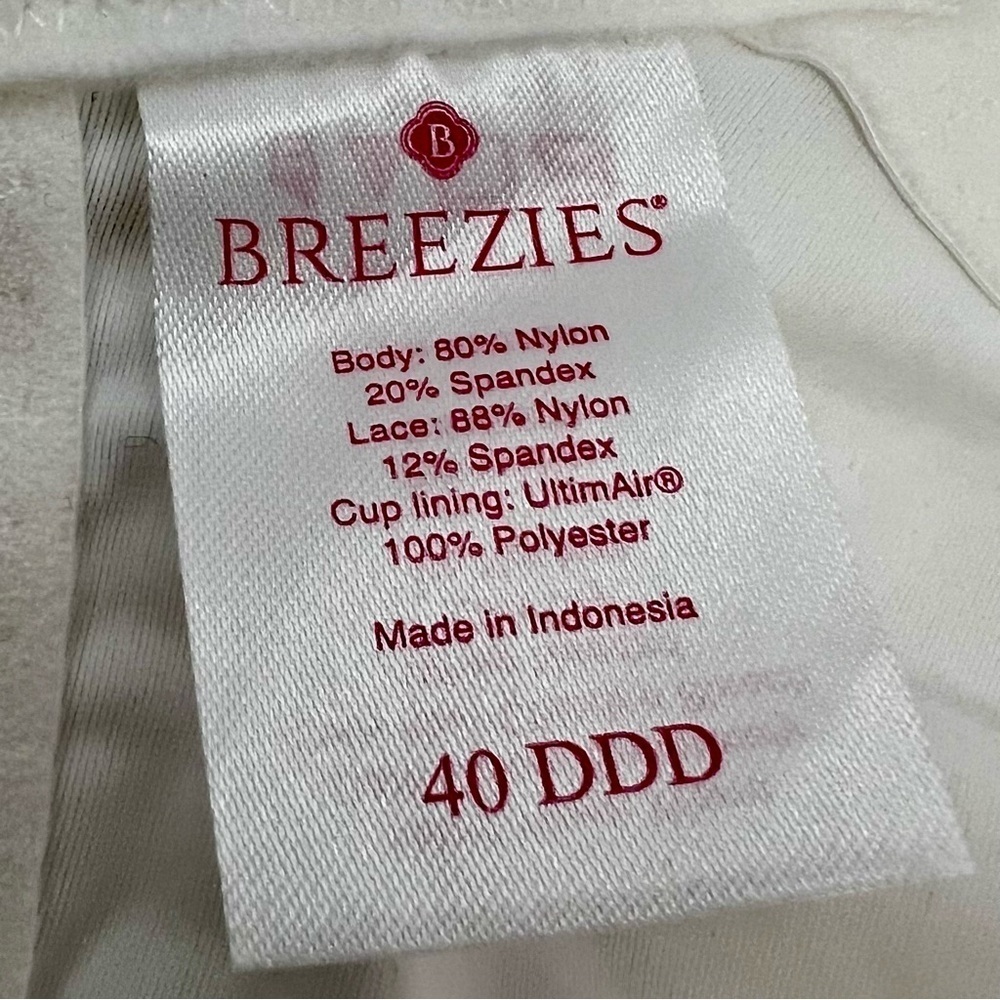 Breezies White Lace Underwire Bra Women’s 40DDD - Picture 5 of 5